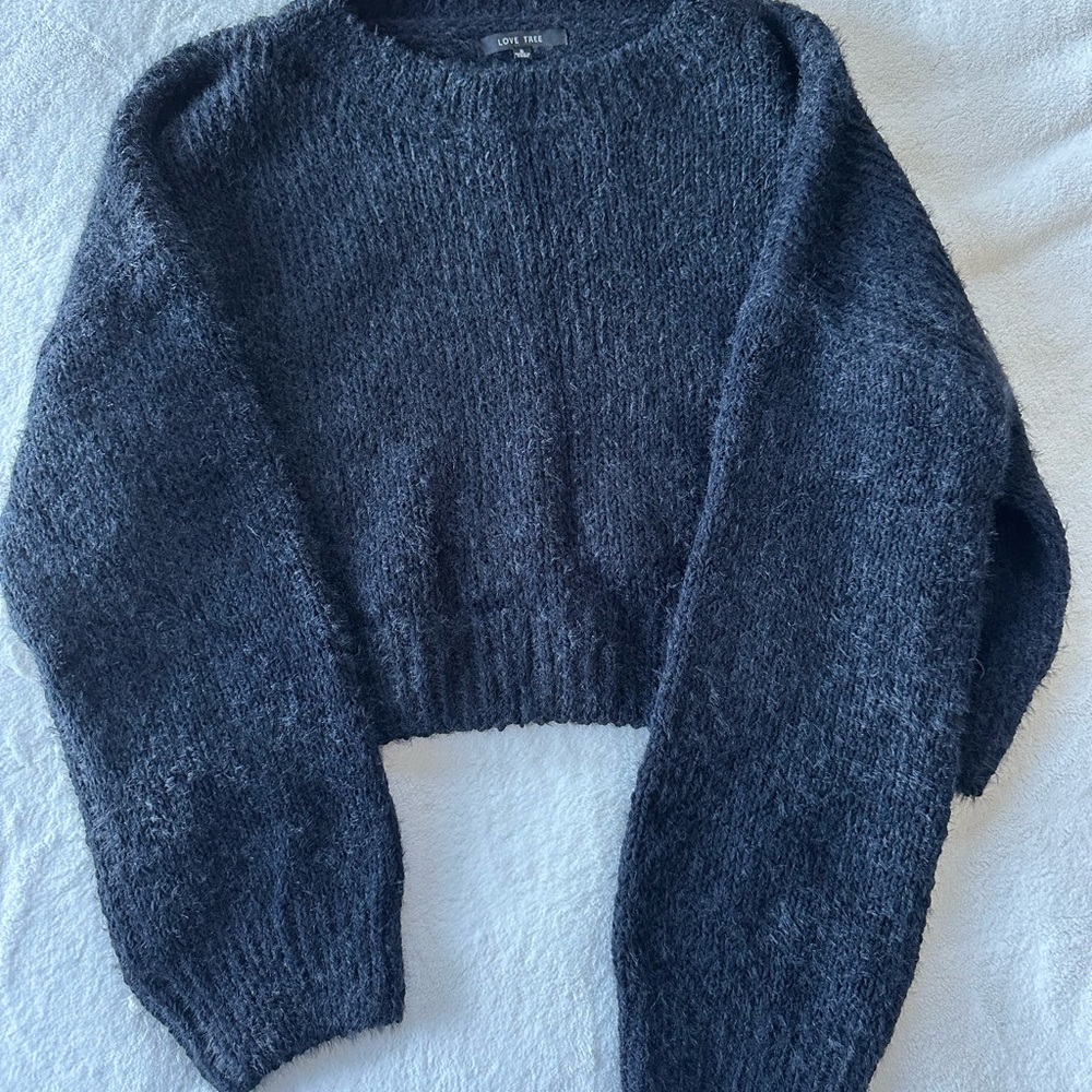 Love Tree Charcoal Crew Neck Sweater